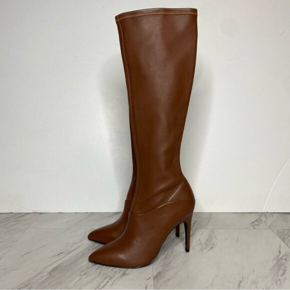 Reiss Carina Brown Leather Pointy Toe Heeled Tall Boot 36 - Picture 15 of 15